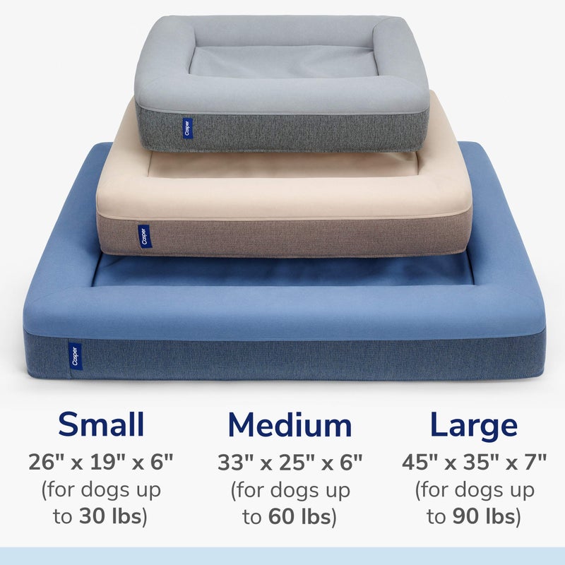 Casper Dog Bed, Plush Memory Foam, Small, Blue - Image 4